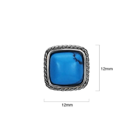 Square-Shaped Turquoise Studs