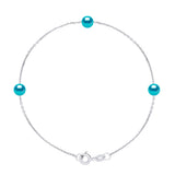 Manufacture Royale Bracelet 3 Pearl Freshwater Pearl & Turquoise Sterling Silver