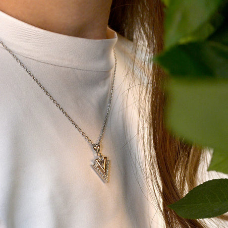 Krystal Couture Trilateral Necklace Embellished with Crystals from SWAROVSKI in White Gold