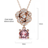 Krystal Couture Flower Blush Necklace Embellished with SWAROVSKI Crystals in Rose Gold