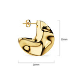 Bullion Gold Texture Tiny C-Hoop Earrings in Gold