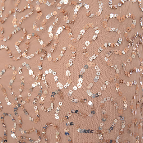 Maya Asymmetric All Over Embellished Maxi Dress In Blush