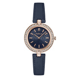 Furla Logo Links Crystal Rosegold Blue Leather