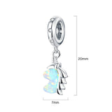 Solid 925 Sterling Silver Glowing Cute Baby Horse Animal Pandora Inspired Charm