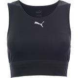Puma Active Essentials Logo Crop Top In Black