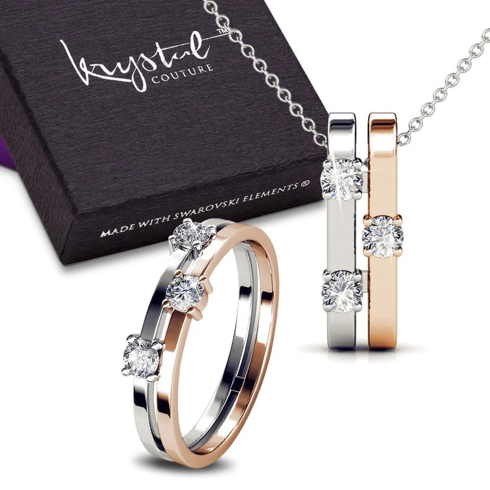 Boxed My Crystal Story Necklace And Ring Set Embellished with SWAROVSKI® Crystals