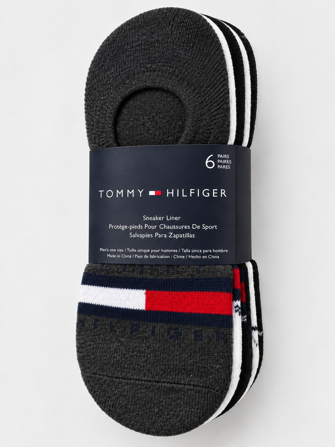 Tommy Hilfiger Men's 6Pk Tino Logo Liner - Multi Grey/white/black