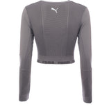 Puma Training Evoknit seamless ls crop top in charcoal grey