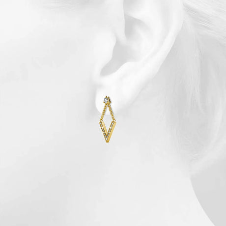 Boxed Luxury V Shaped Gold Set Embellished with SWAROVSKI® Crystals