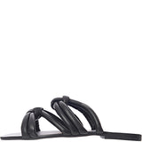 Schuh Talise Leather Knotted Flat Slide Sandals In Black