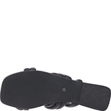 Schuh Talise Leather Knotted Flat Slide Sandals In Black