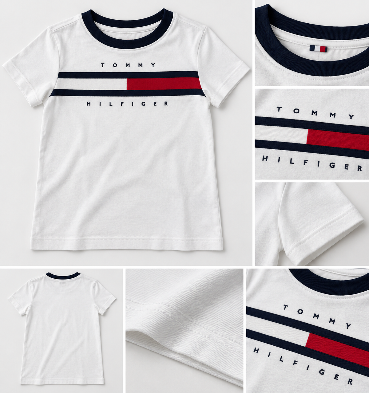 Tommy Hilfiger Boys Short Sleeves Tino Core Tee - Optic White - 3-6m