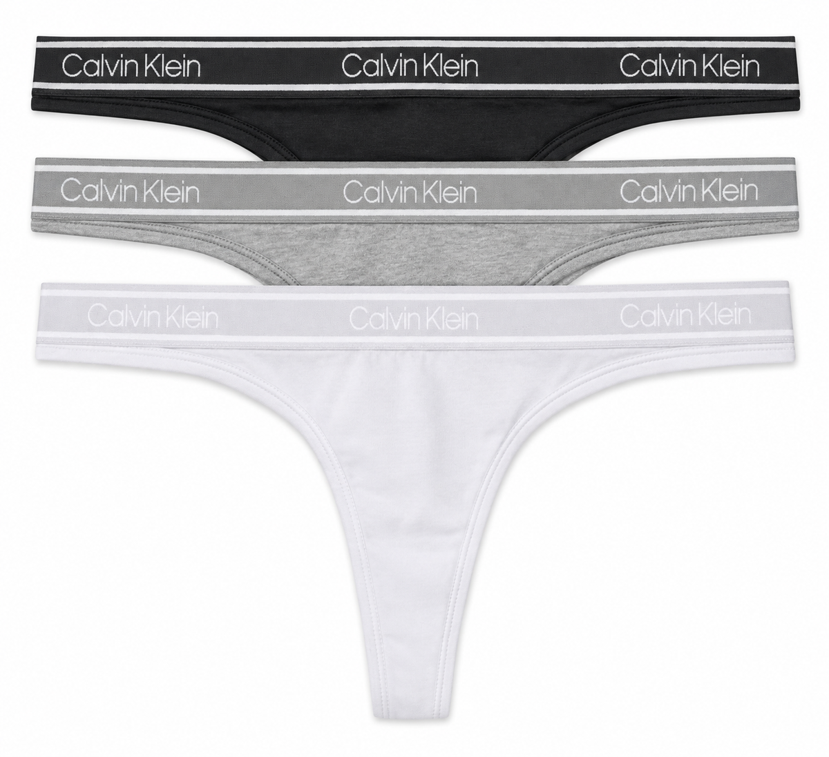 Calvin Klein Women's Bamboo Comfort 3 Pack Thong - Ashford Grey/Wolf Grey/Lavender Blue