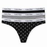 Calvin Klein Women's Carousel 3 Pack Thong - Black/Grey Heather