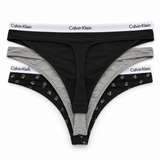 Calvin Klein Women's Carousel 3 Pack Thong - Black/Grey Heather