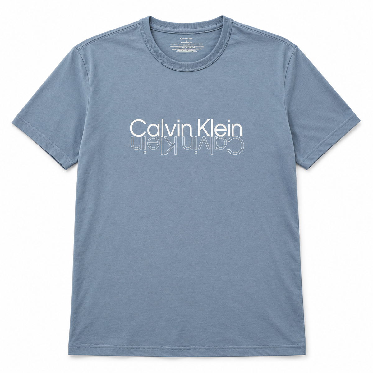 Calvin Klein Men's Logo Short Sleeve Crew Neck T-Shirt - Faded Denim