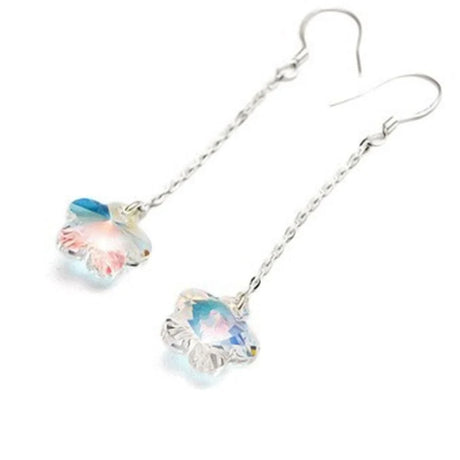 Solid 925 Sterling Silver Star Blush Dangle Earrings Embellished with SWAROVSKI¬¨√Ü Crystals