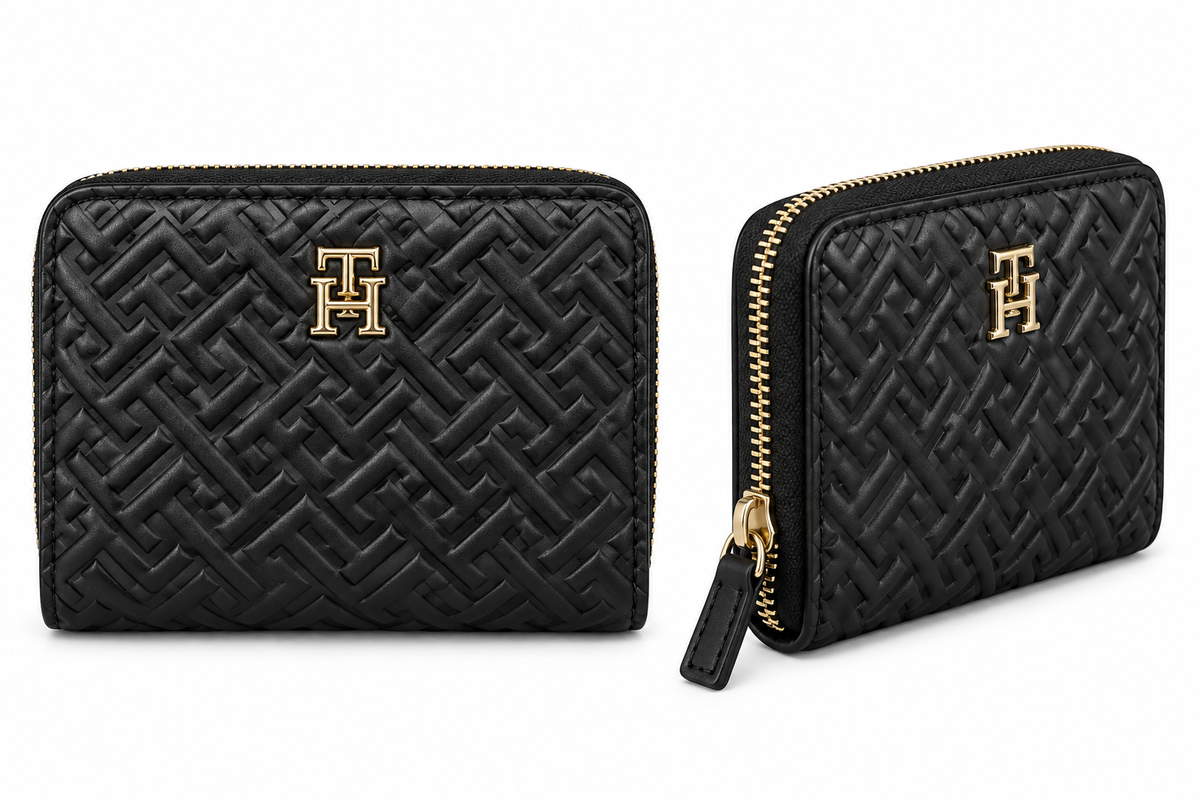 Tommy Hilfiger Women's Refined Medium Zip-around Wallet - Black