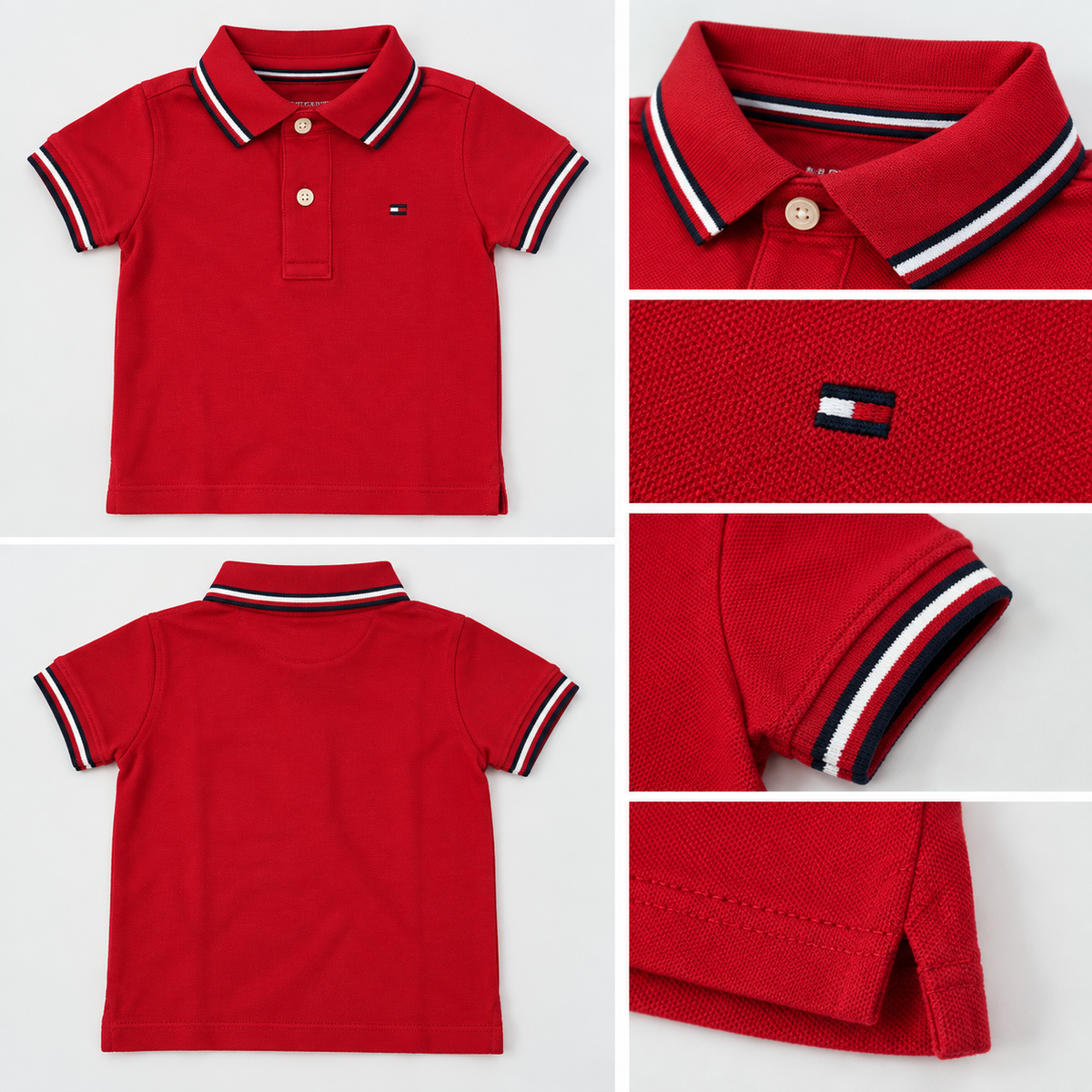 Tommy Hilfiger Boys Short Sleeves Winston Polo - Primary Red - 6-9m