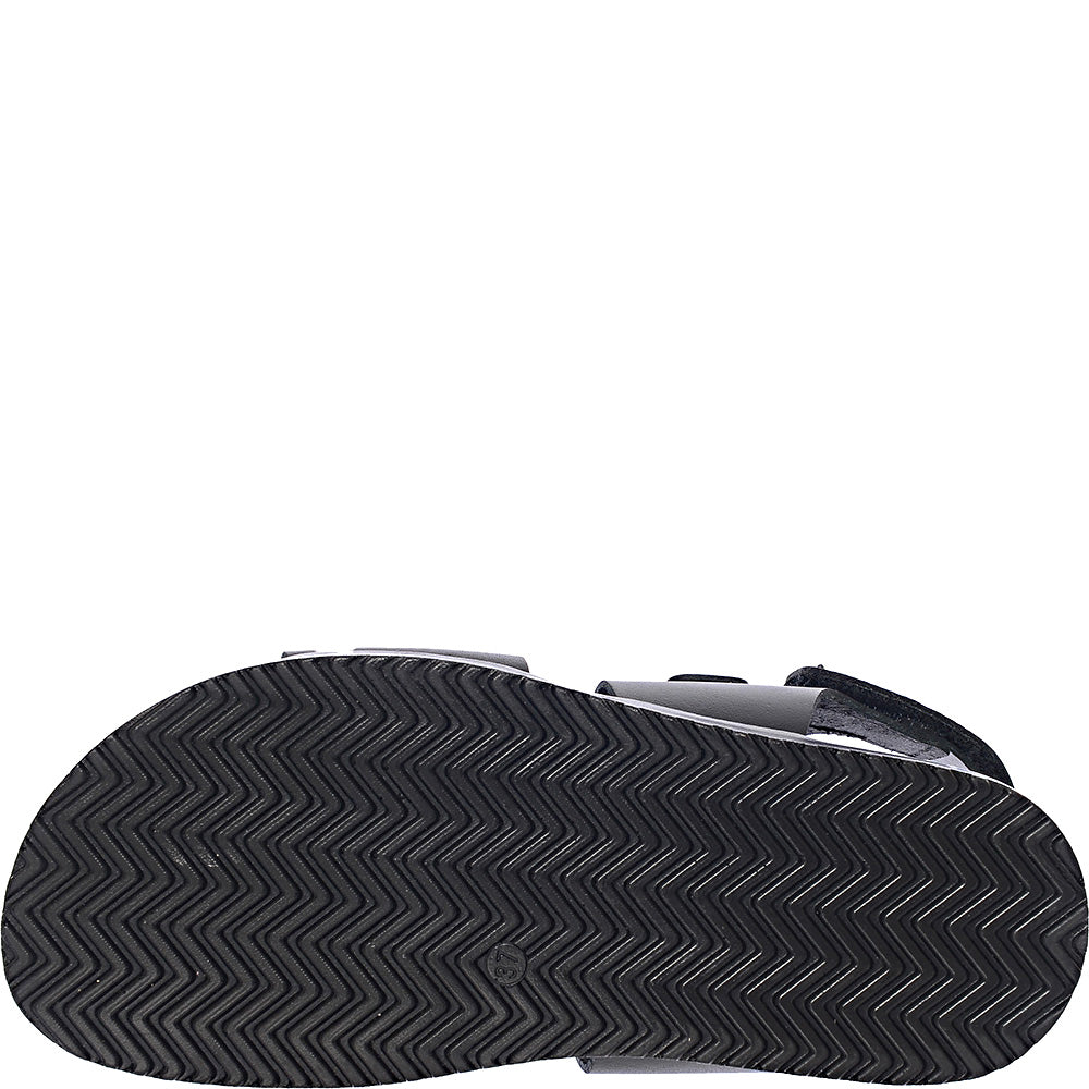 Kaltur Dad Sandal In Black Leather