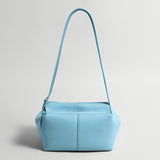 Pebbled Leather Pillow Shoulder Bag - Blue