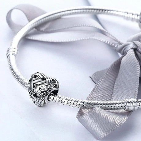 Solid 925 Sterling Silver Gentle Heart CZ Charm