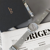 Boxed Bullion Gold Seamless Dial and Bangle Set  in White Gold