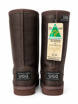 Australian Leather Ugg Kids Classic Leather Long - Chocolate - AU8