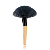 Flat Fan Brush Professional Fiber Makeup Brush Define Bronzer Illuminator - Woodgrain Black