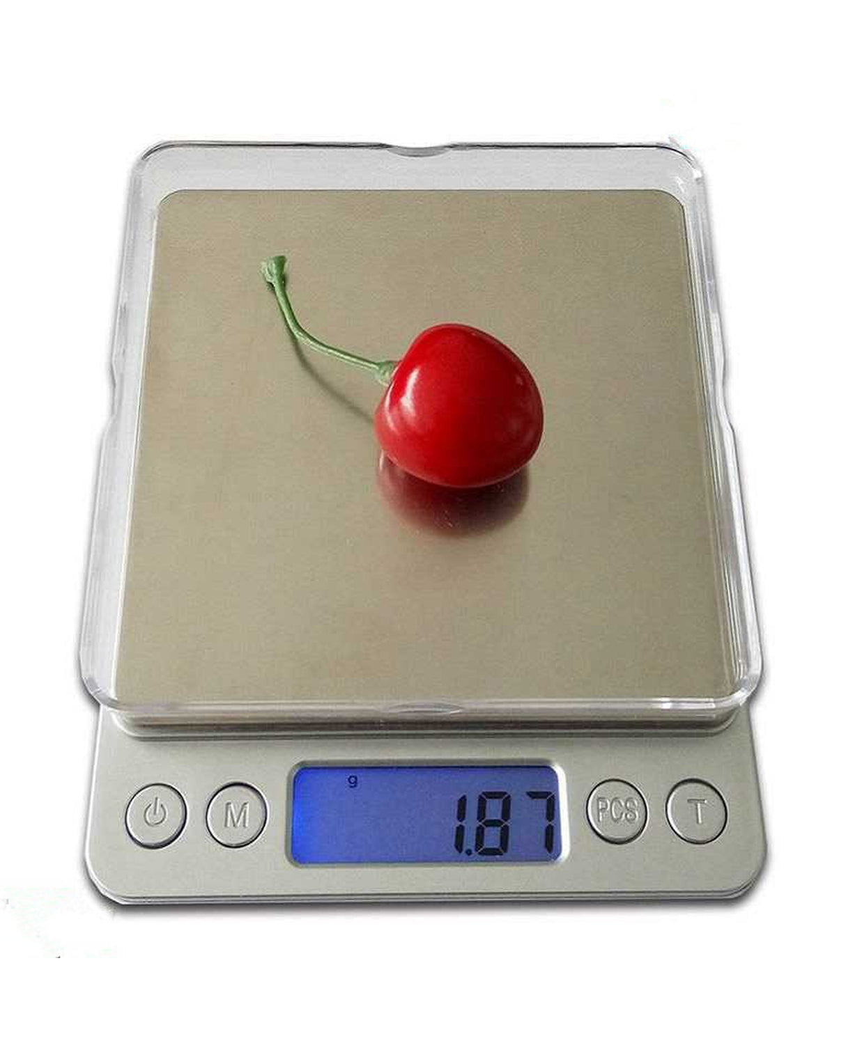 500G Stainless Steel Electronic Scale Clear Tray 0.01G Graduation Backlit Lcd Compact
