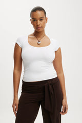 Cotton On Women's Hold Me Short Sleeve - White