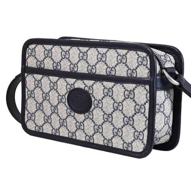 Gucci GG Monogram Supreme Canvas Crossbody Bag - Brown/Blue