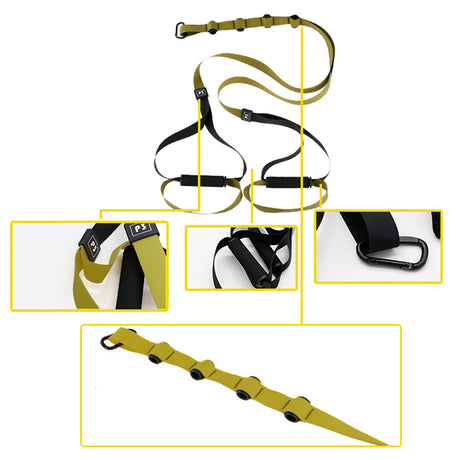 Resistance Trainer Band Set Muscle Training Suspension Band Belt Boxing Pilates Home Gym Fitness P4 Pro