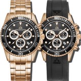 Christophe Duchamp Marine Chrono II - Black Dial & 316L Stainless Steel & FKM Rubber Strap