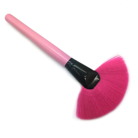 Flat Fan Brush Professional Fiber Makeup Brush Define Bronzer Illuminator - Pink