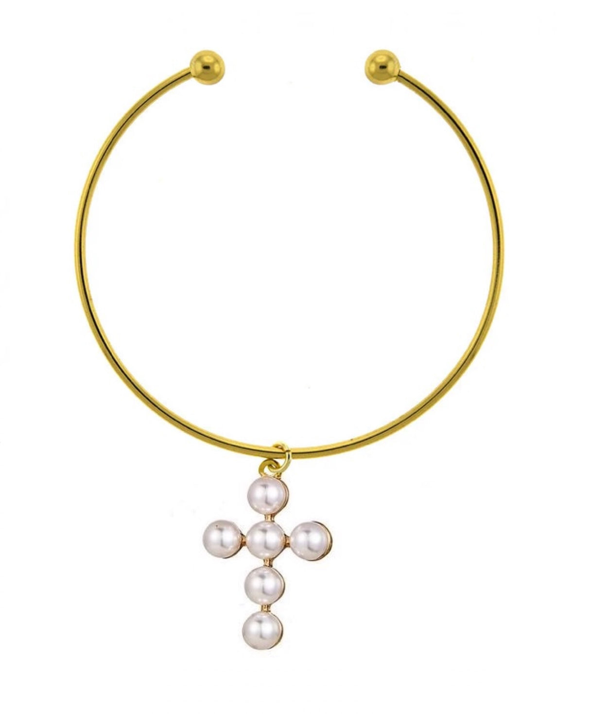Liv Oliver 18K Gold Cross Charm Braclet