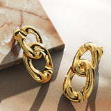 Bullion Gold Inscript Link Gold Layered Earrings