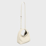 Premium Calfskin Leather Slouchy Hobo Bag - Ivory