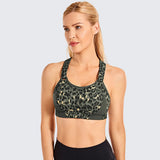 High Impact Lightly Padded Wireless Active Bra - Leopard