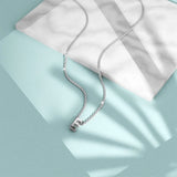 Bullion Gold Initials Brick Alphabet Letter Necklace White Gold Layered Steel Jewellery