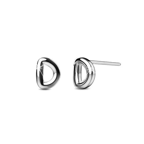 Solid 925 Sterling Silver Initial Alphabet Personalised Stud Earrings