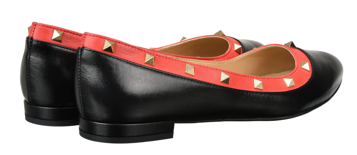 Bosccolo Womens Ballerina - Black / Coral