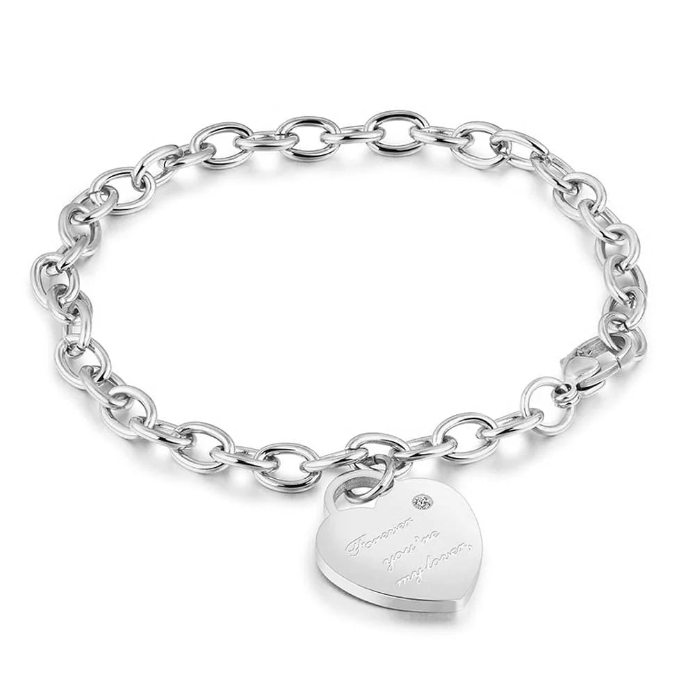 Bullion Gold Forever You'Re My Lover Bracelet White Gold