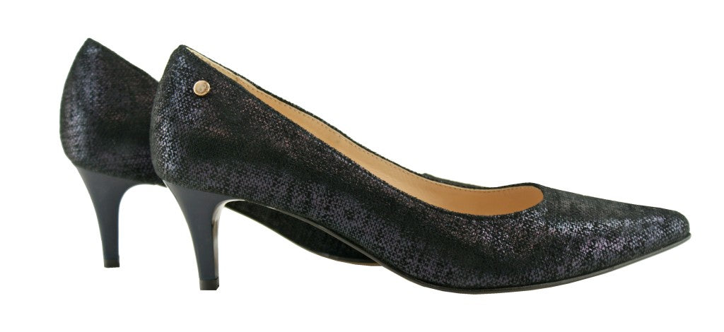 Bosccolo Womens Spike Heels Linen - Navy Blue