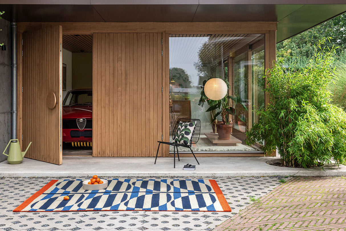 Orla Kiely Stripy Stem Azure 464308 Outdoor Rug