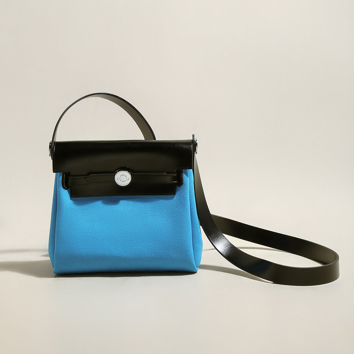 Monet Mini Canvas & Leather Crossbody Bag - Blue