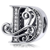 Solid 925 Sterling Silver Vintage Inspired Antique Alphabet Charm