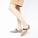 Princess Crystal Strap Mary Jane Wedges - Sand