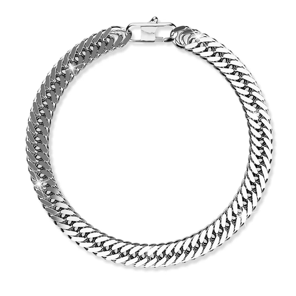 Bullion Gold Twirland High Polish Stainless Steel Chain Bracelet