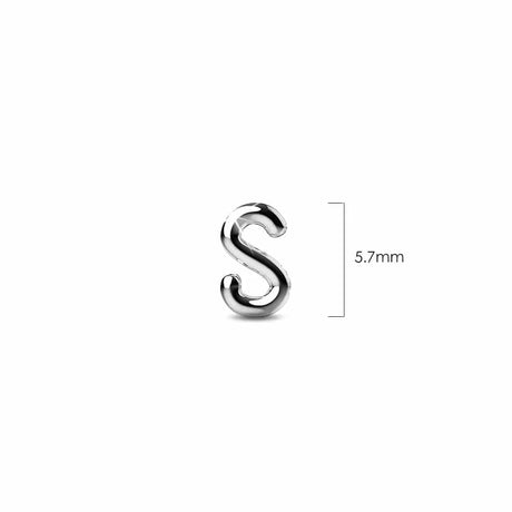 Solid 925 Sterling Silver Initial Alphabet Personalised Stud Earrings